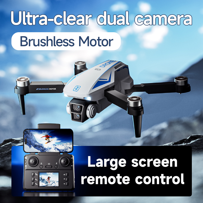 Drone Gps Mount - デュアルカメラ搭載ブラシレス空撮光学フロー折りたたみ式クアッドコプターおもちゃ 2.4GスクリーンコントロールWifi Uav Fpv