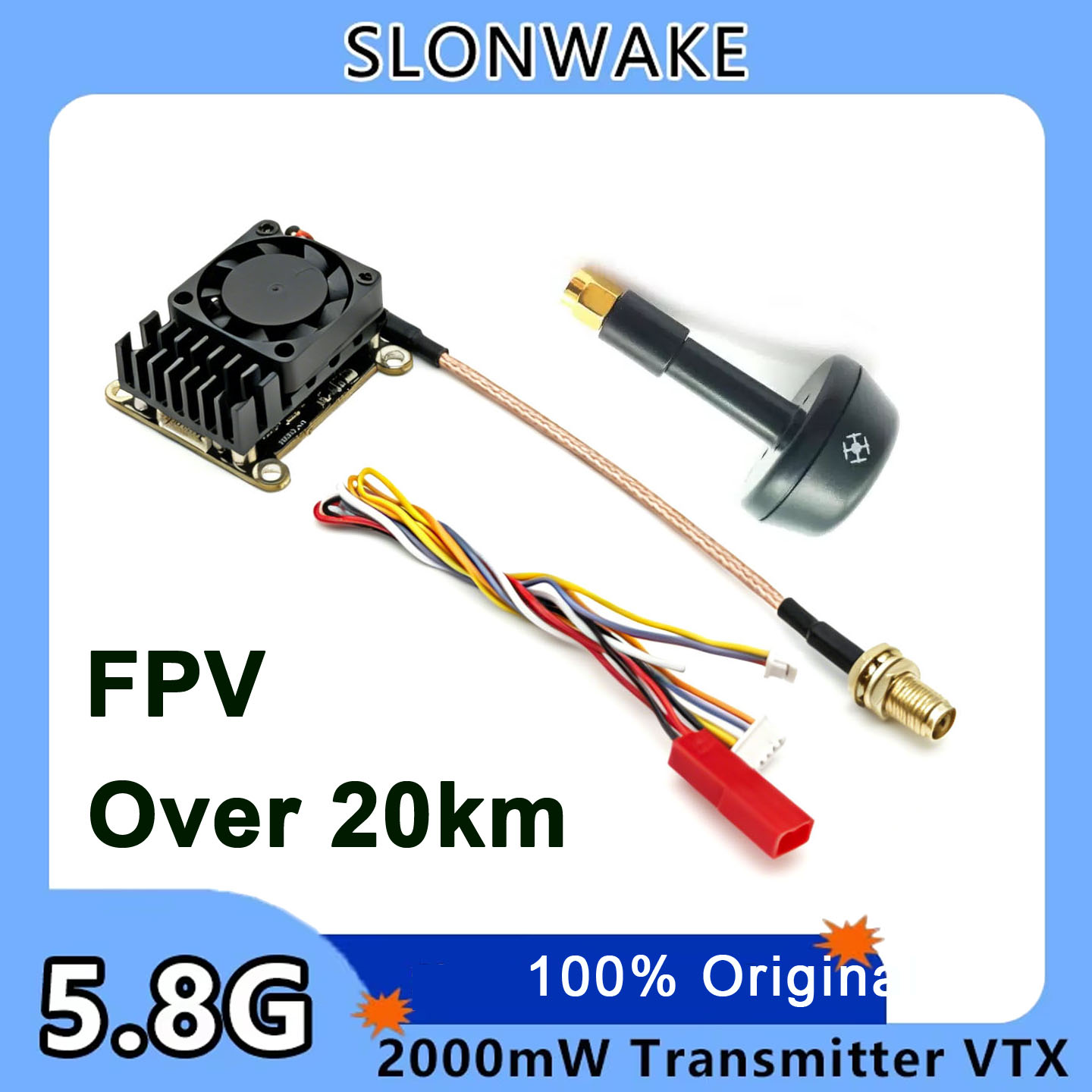 Drone Receiver - 新しいアップグレード版 5.8Ghz 2W 調整可能なFPV VTX ワイヤレス画像ビデオ送信機